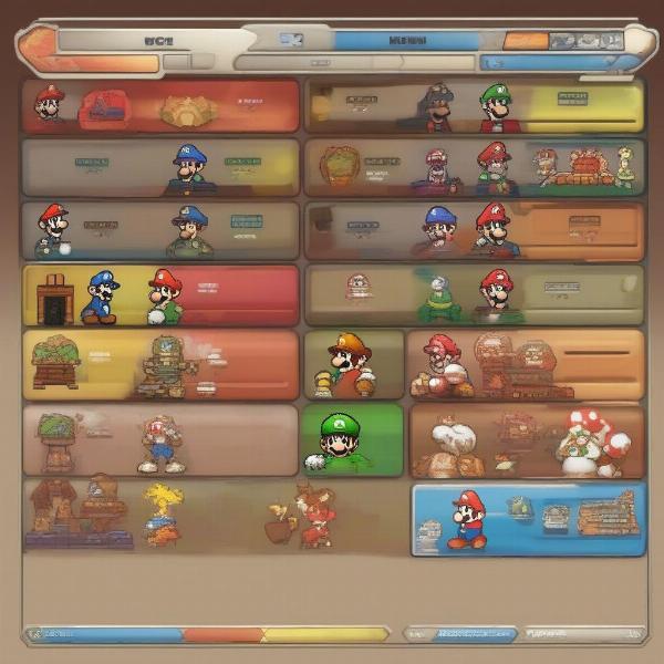 Super Mario war game, game menu, game options, customize settings, player setup