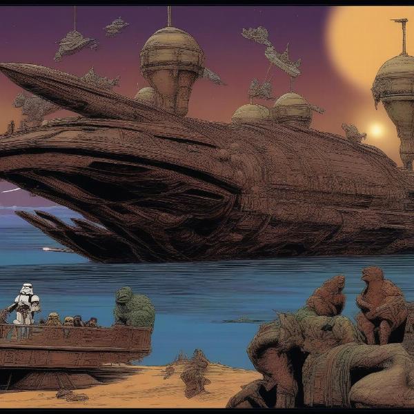 Super Star Wars Return of the Jedi gameplay showing Luke battling in Jabba's Sail Barge