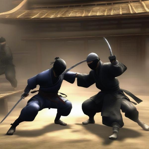 A player character is performing a stealth takedown in Tenchu Z for the Xbox 360