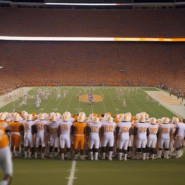 Players on field during tennessee florida game