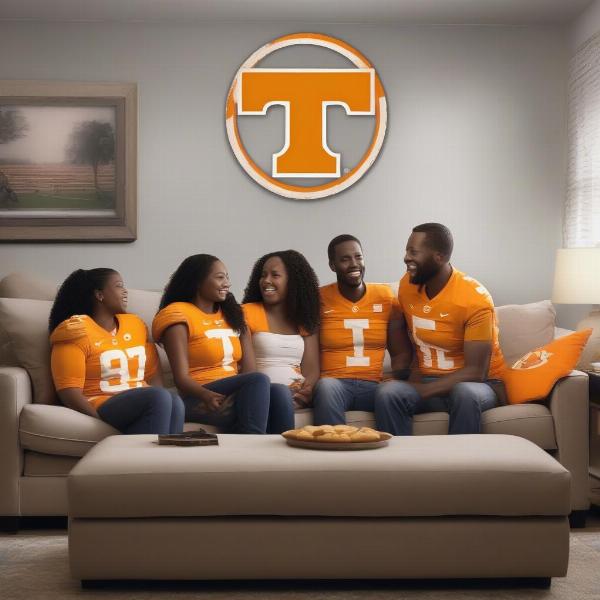 tennessee football fan watching tv