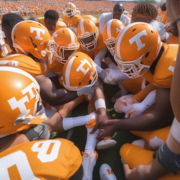 tennessee-football-team-huddle-spring-game