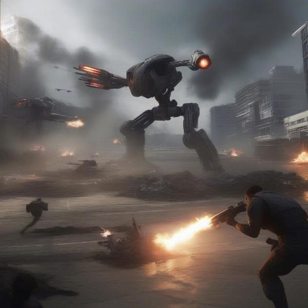 terminator genisys future war battle in progress