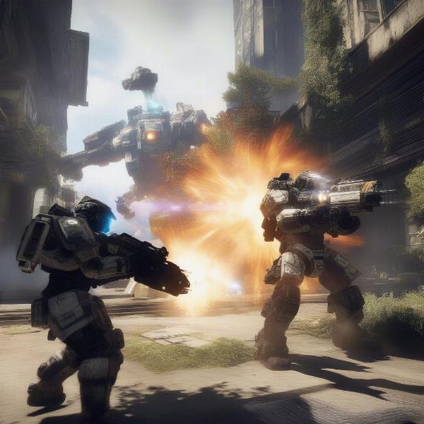 Intense Titan combat scene in Titanfall 2 Xbox One