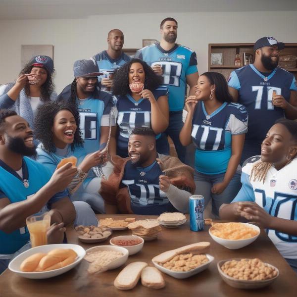 Titans Fans Enjoying Game Day Together