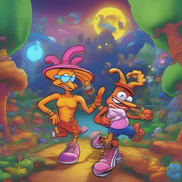 Toejam and Earl Xbox game art style