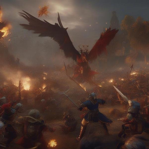 total war warhammer battle scene