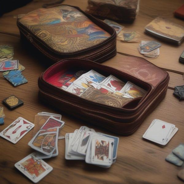 Compact travel games card case