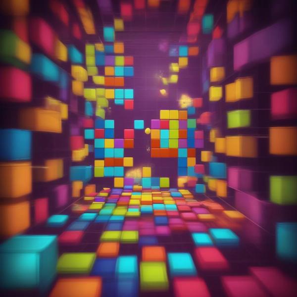 Relaxing and trippy Tetris game with colorful visual effects