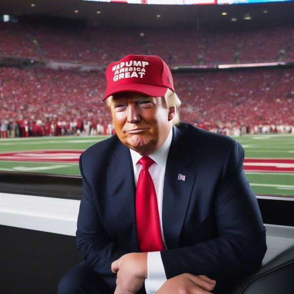 Donald Trump attending the Alabama Georgia football game