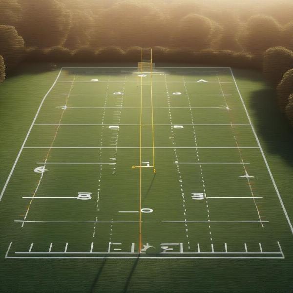 A Football Field Setup for a Turkey Bowl Game