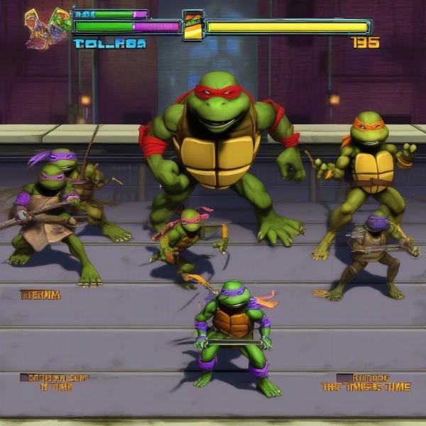 Multiplayer action in TMNT Turtles in Time Re-Shelled on Xbox 360