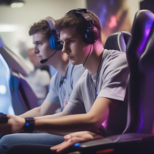 two players showing competitive spirit
