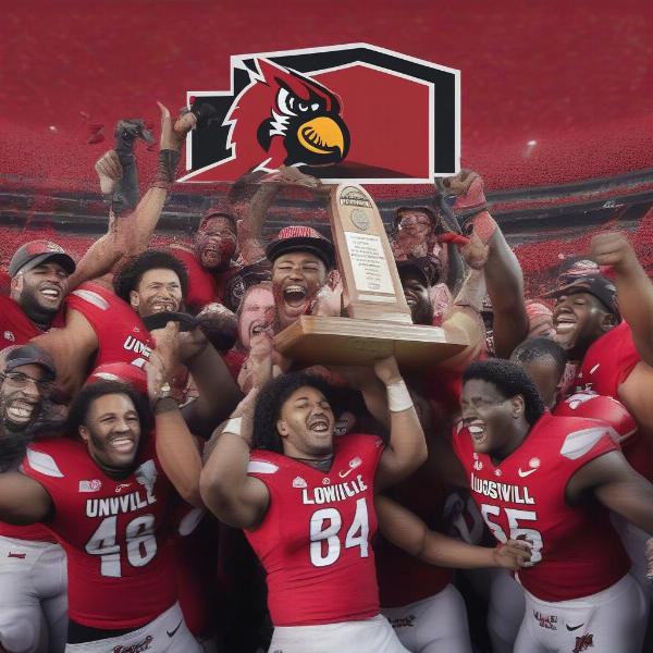 u of l football bowl game celebration team