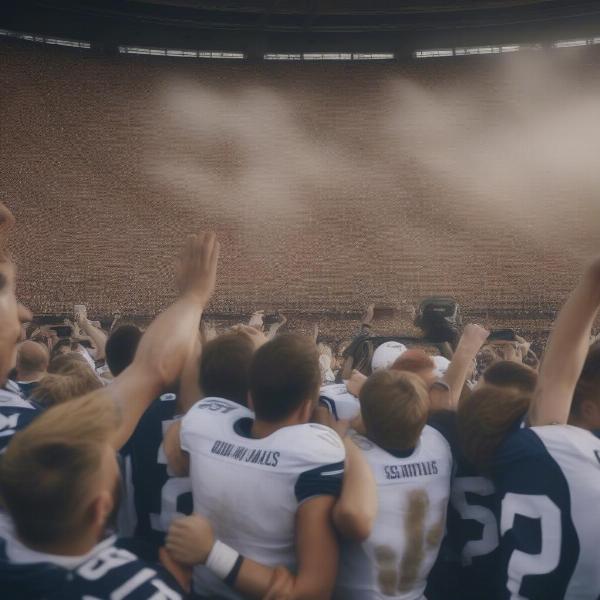 team-celebrates-bowl-game-win