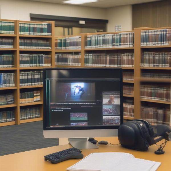 university library archive of old football games