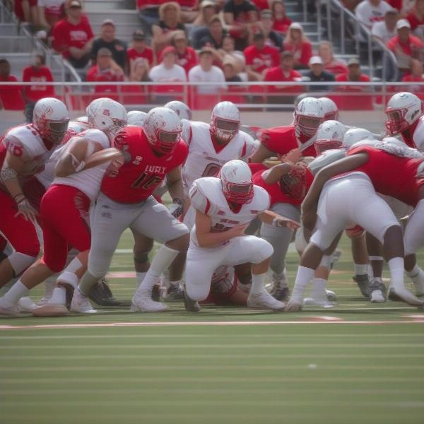 Rebels football players in action
