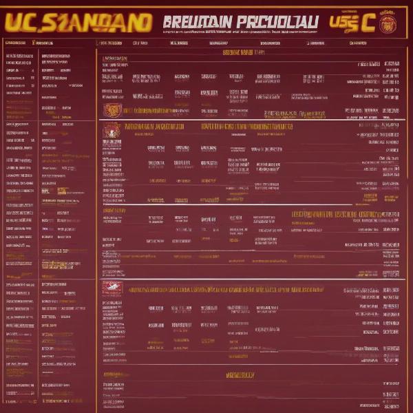 usc trojans football scoreboard showing final score and team details