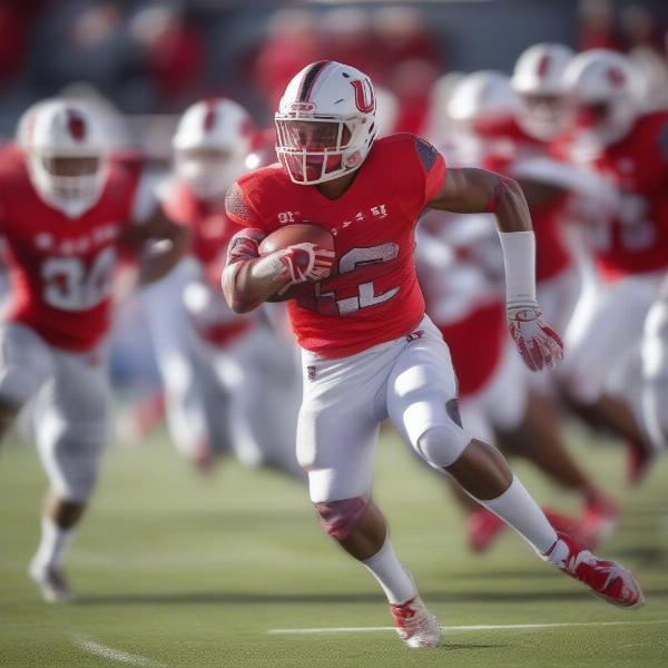 Utah Football Player Action Shot