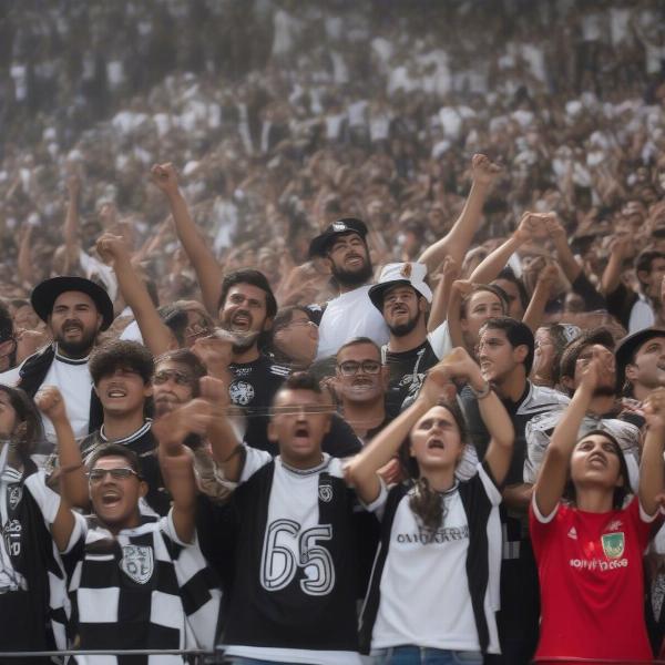 fans wearing vasco da gama football shirts