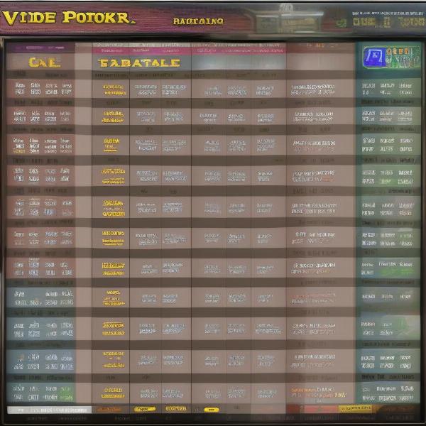 analyzing video poker paytable