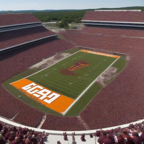 virginia tech spring game fans cheering