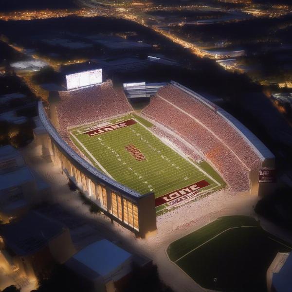 virginia tech lane stadium at night