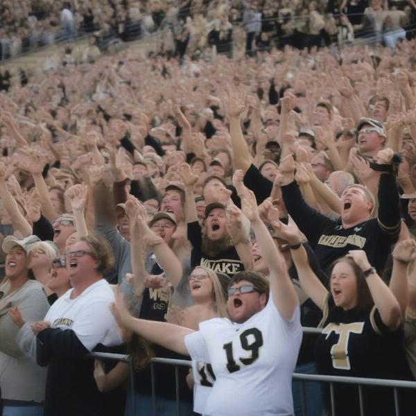 wake forest football fans cheering game winning score