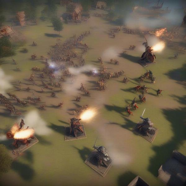 War of Ages gameplay screenshot displaying combat with different unit types