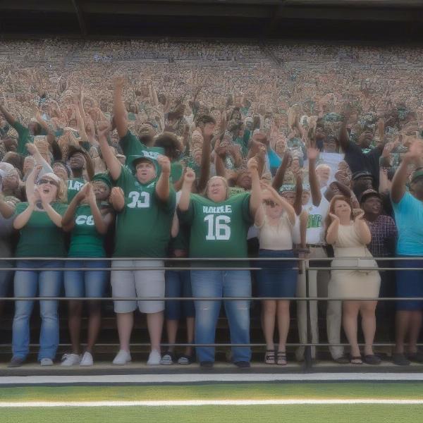 Ware County football fans cheering in stands