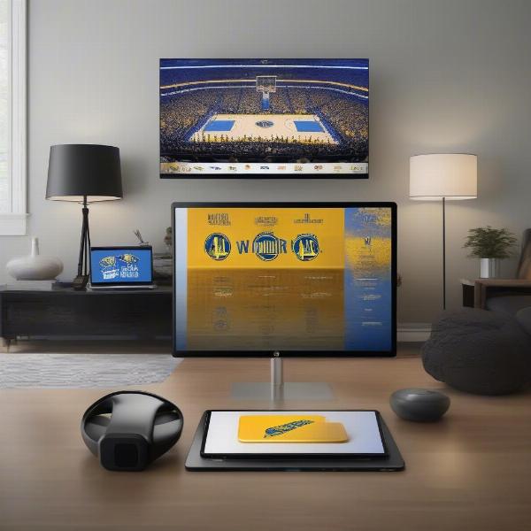 multiple-devices-watching-warriors-game