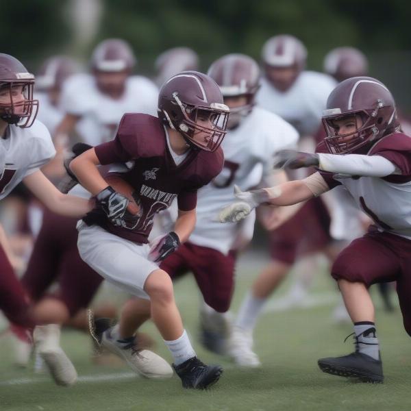wayne hills football player focused play