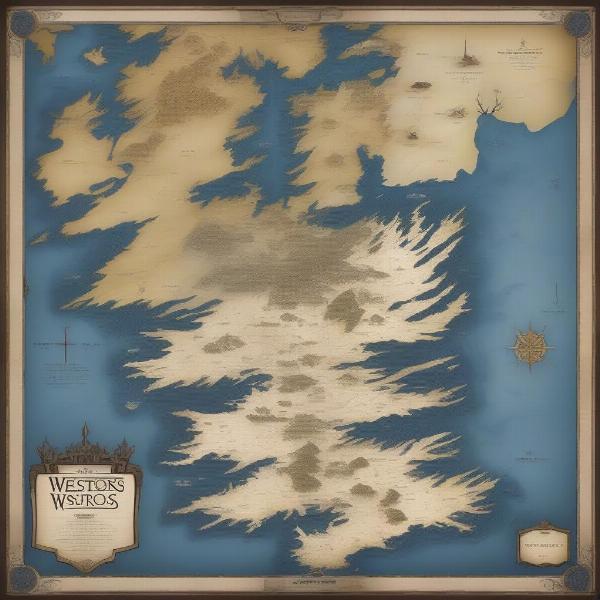 Detailed map of Westeros showing different house locations