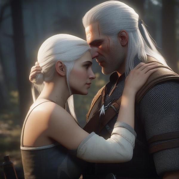 Geralt and Ciri in Witcher 3