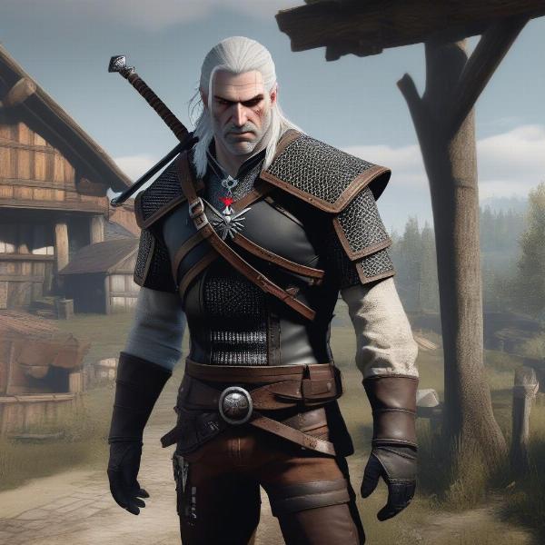 geralt wearing armor velen