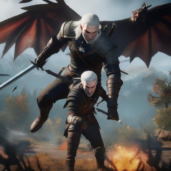 witcher 3 wild hunt combat geralt fighting
