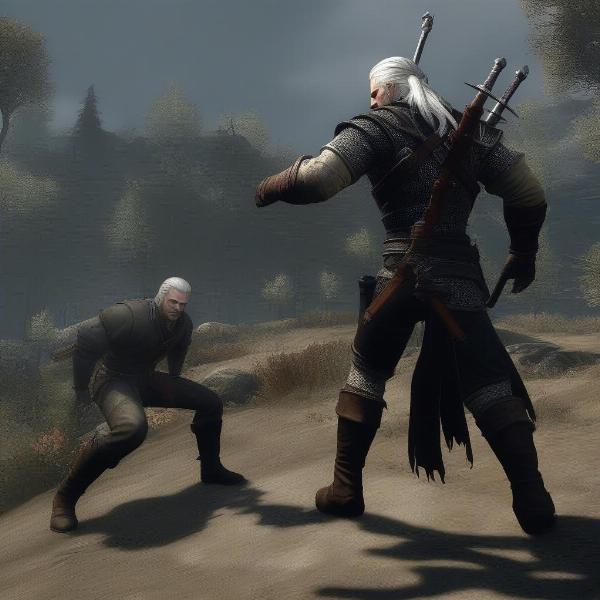 Geralt in Witcher 1 battle