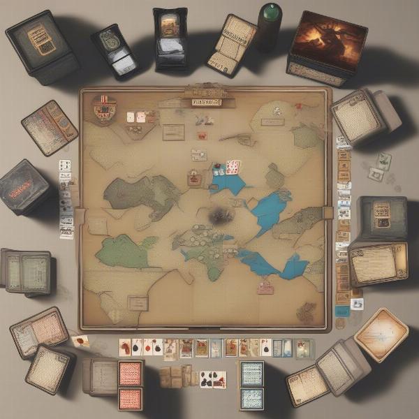 World War 2 card game showing strategic map and cards