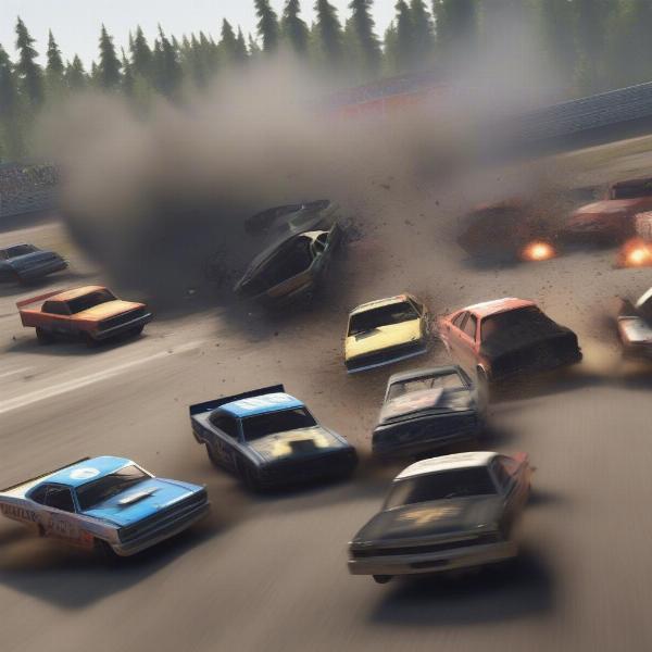 wreckfest chaotic demolition derby racing game image