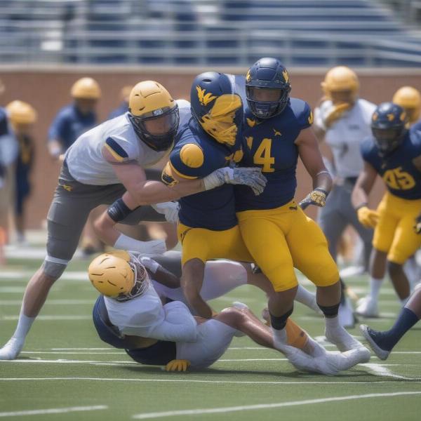 wvu defensive stand during spring game