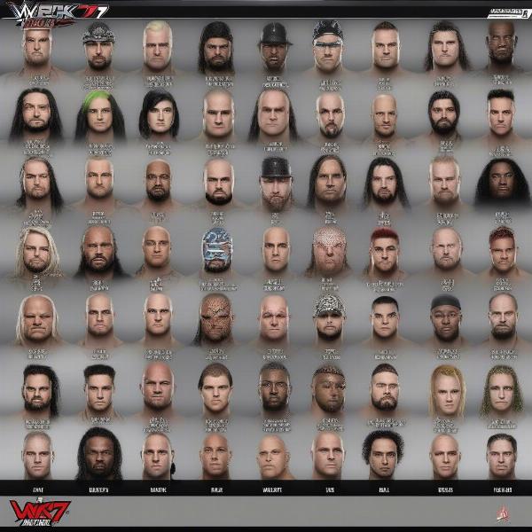 wwe 2k17 xbox 360 roster with various wrestlers