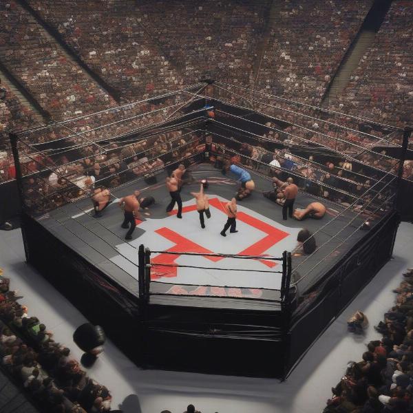 Wrestling double cage structure