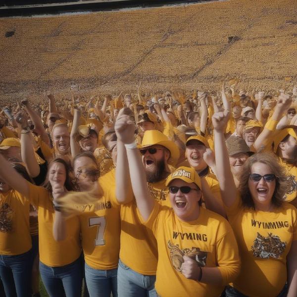 Wyoming Cowboys fans cheering