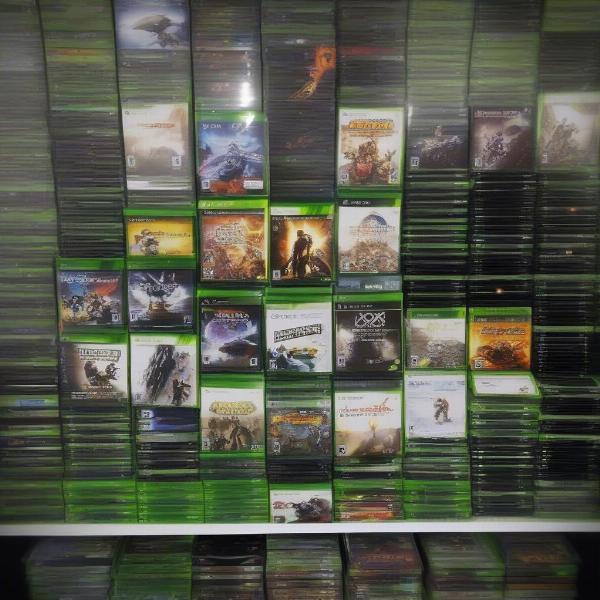 A collection of various Xbox 360 game cases representing popular space games