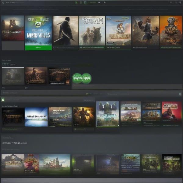 Xbox and Steam library interface comparison