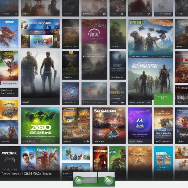 xbox free game library showing a collection of different games