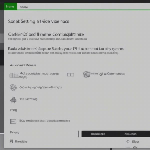 Xbox Game Bar capture settings showcasing video quality, frame rate, audio options