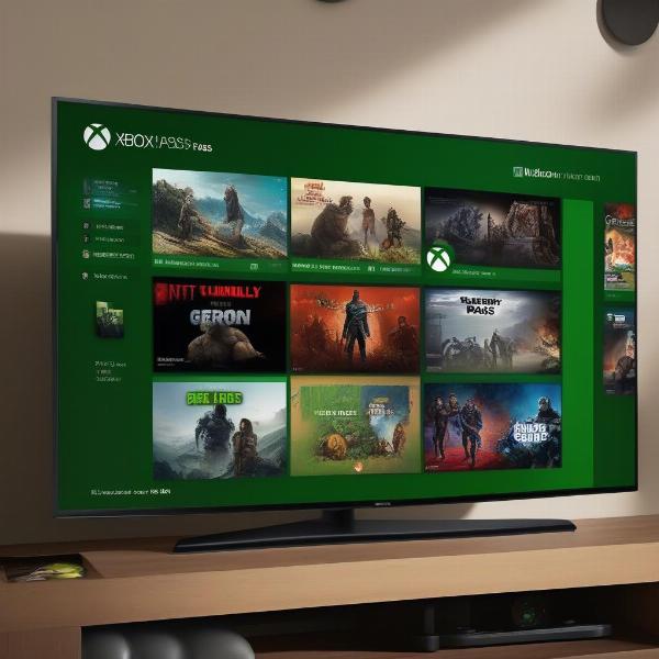 Xbox Game Pass library view on Samsung TV