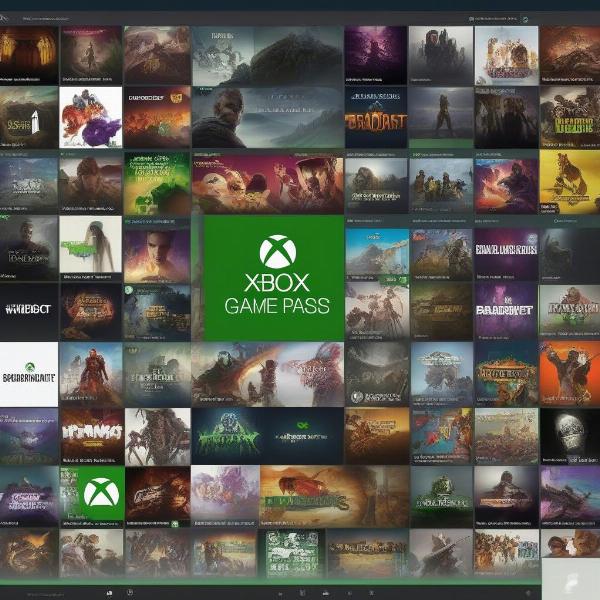 xbox game pass pc catalog showing many titles