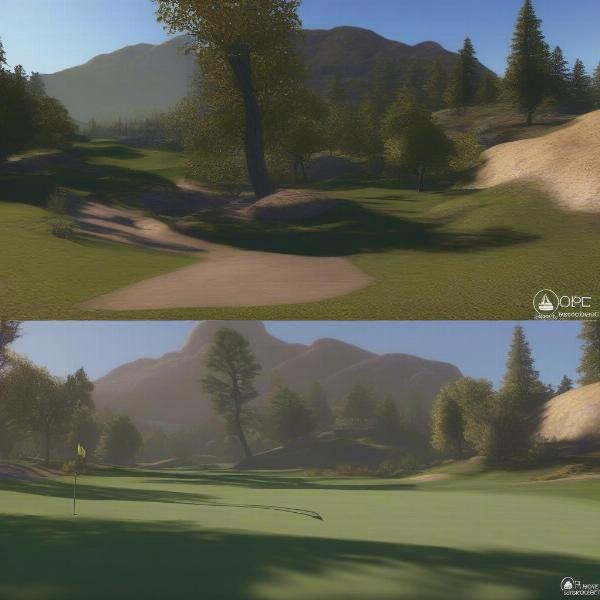 A comparison of old and new golf games on Xbox showing differences in graphics.